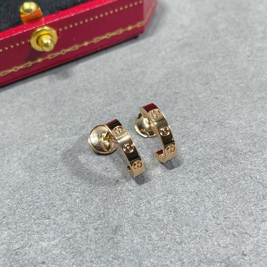 [⭐JeweliWhal]LOVE EARRINGS 2.65 MM NO DIAMOND SMALL