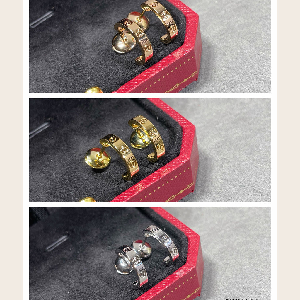 [⭐JeweliWhal]LOVE EARRINGS 2.65 MM NO DIAMOND SMALL
