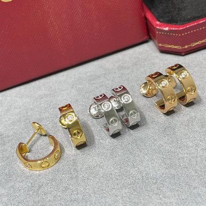 [⭐JeweliWhal]LOVE EARRINGS 5.7MM 2 DIAMONDS