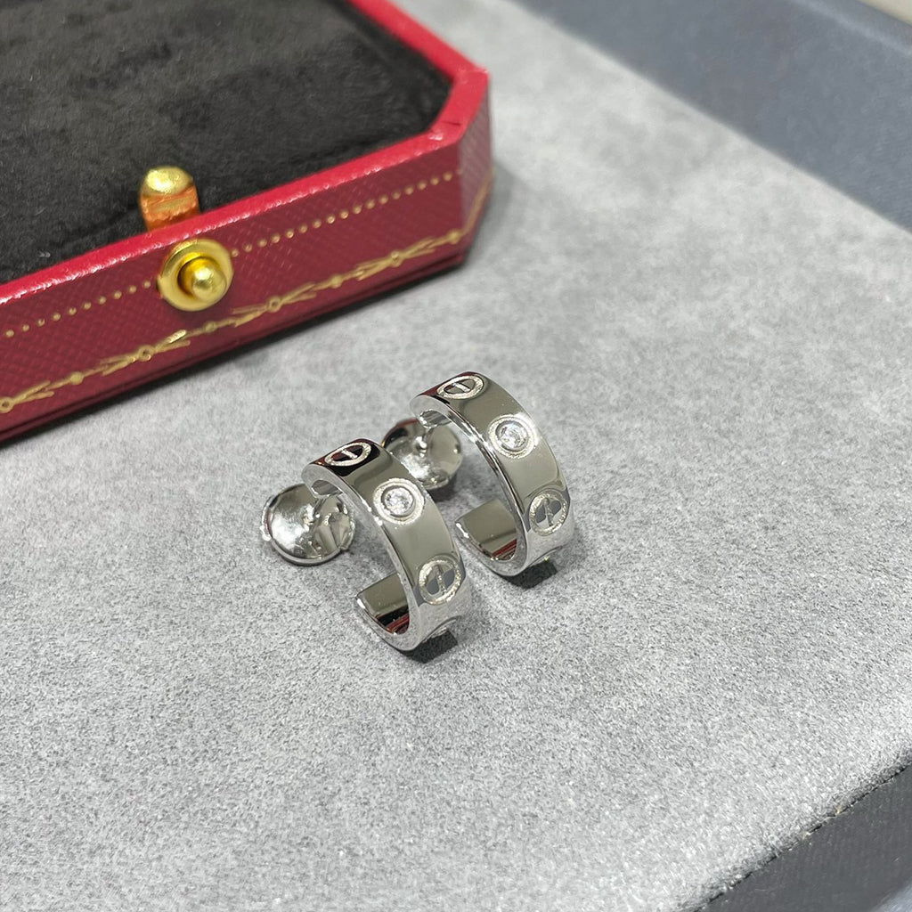[⭐JeweliWhal]LOVE EARRINGS 5.7MM 2 DIAMONDS