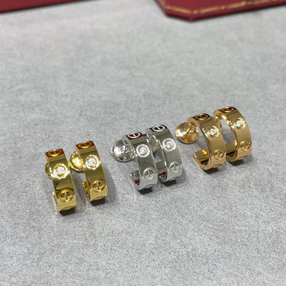 [⭐JeweliWhal]LOVE EARRINGS 5.7MM 2 DIAMONDS