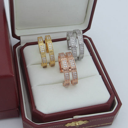 [⭐JeweliWhal]LOVE EARRINGS 3.6MM DIAMOND PAVED
