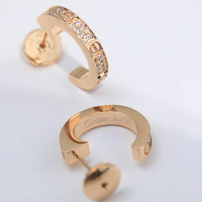 [⭐JeweliWhal]LOVE 5.5MM DIAMOND PAVED EARRINGS