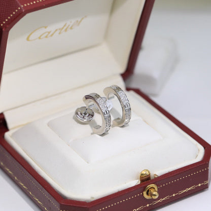 [⭐JeweliWhal]LOVE 5.5MM DIAMOND PAVED EARRINGS