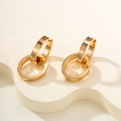 [⭐JeweliWhal]LOVE 3.3MM DANGLE EARRINGS