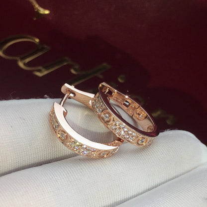 [⭐JeweliWhal]LOVE 5.5MM DIAMOND PAVED EARRINGS