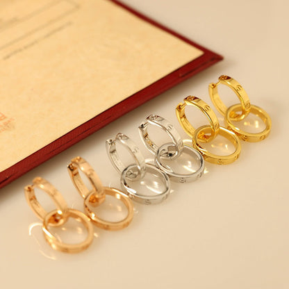 [⭐JeweliWhal]LOVE 3.3MM DANGLE EARRINGS