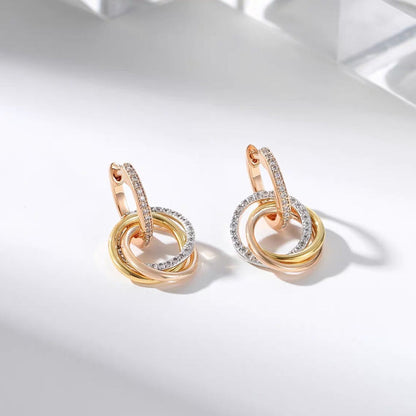 [⭐JeweliWhal]TRINITY HALF DIAMOND  EARRINGS