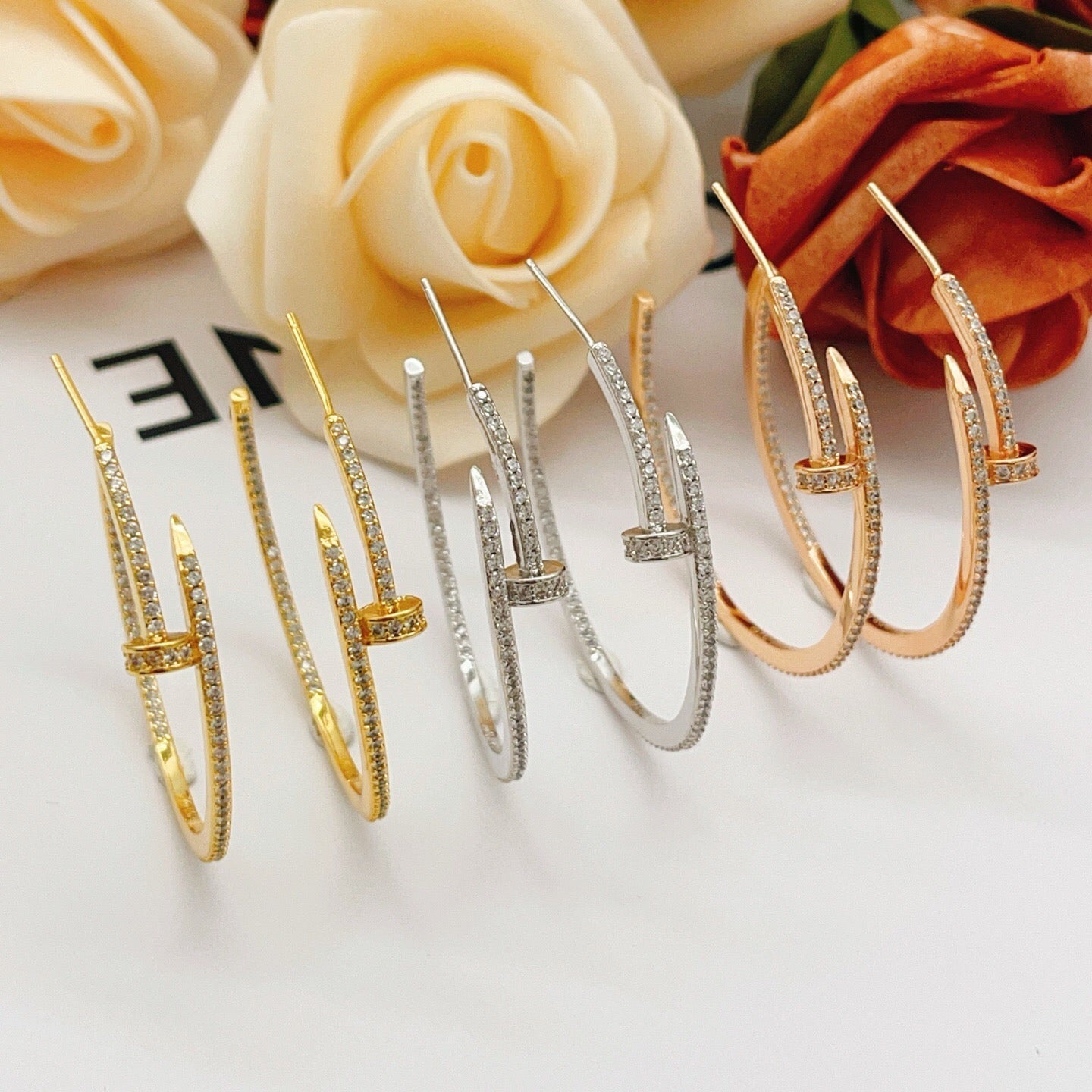 [⭐JeweliWhal]JUSTE FULL DIAMOND LARGE EARRINGS