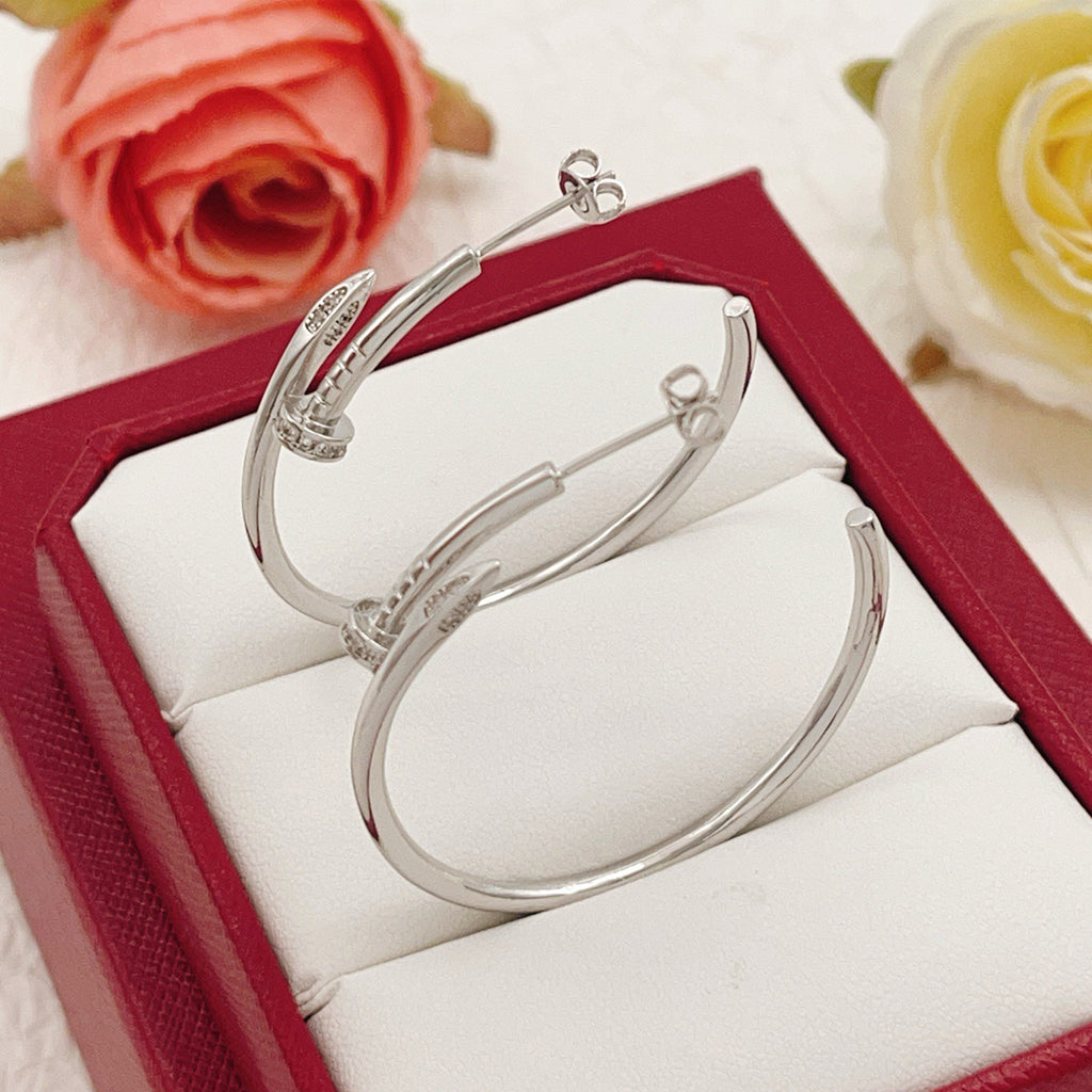 [⭐JeweliWhal]JUSTE HALF DIAMOND LARGE EARRINGS