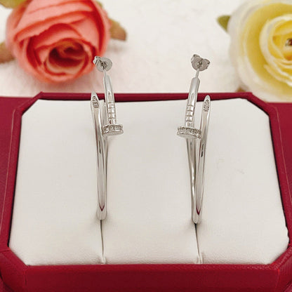 [⭐JeweliWhal]JUSTE HALF DIAMOND LARGE EARRINGS