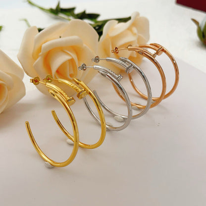 [⭐JeweliWhal]JUSTE HALF DIAMOND LARGE EARRINGS