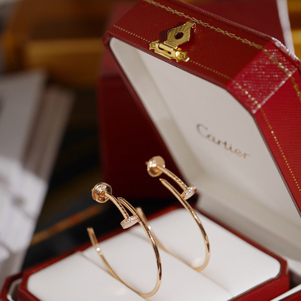 [⭐JeweliWhal]JUSTE HALF DIAMOND LARGE EARRINGS
