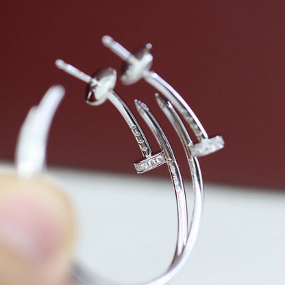 [⭐JeweliWhal]JUSTE HALF DIAMOND LARGE EARRINGS
