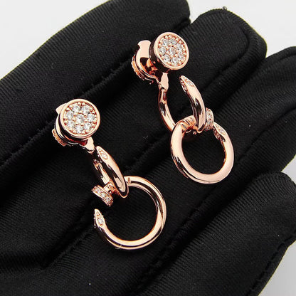 [⭐JeweliWhal]JUSTE HALF DIAMOND DOUBLE EARRINGS