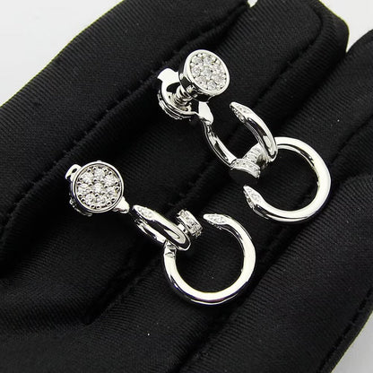 [⭐JeweliWhal]JUSTE HALF DIAMOND DOUBLE EARRINGS