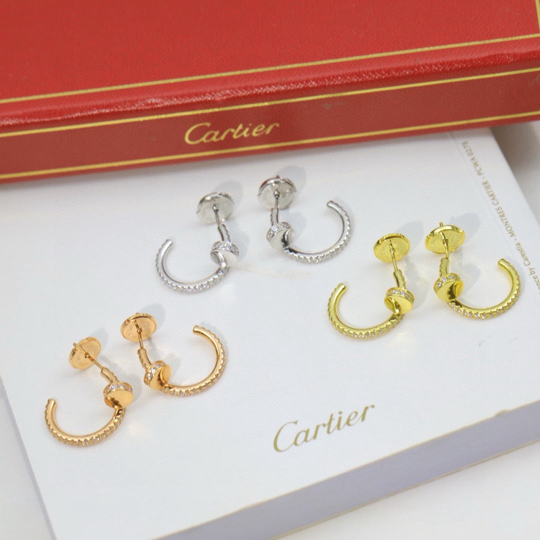[⭐JeweliWhal]JUSTE FULL DIAMOND DOUBLE EARRINGS