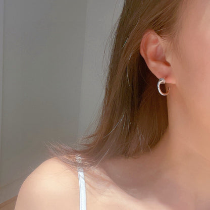 [⭐JeweliWhal]JUSTE FULL DIAMOND DOUBLE EARRINGS