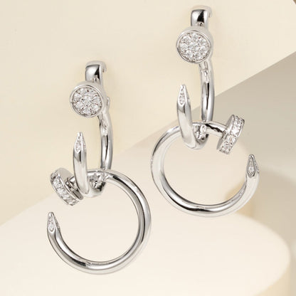 [⭐JeweliWhal]JUSTE HALF DIAMOND DOUBLE EARRINGS