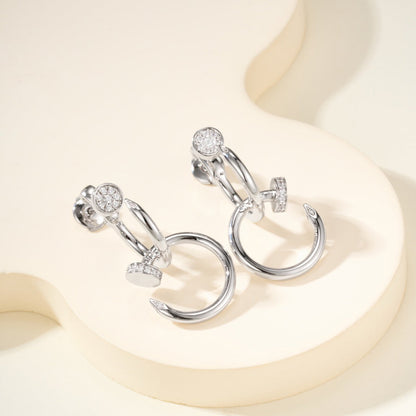 [⭐JeweliWhal]JUSTE HALF DIAMOND DOUBLE EARRINGS
