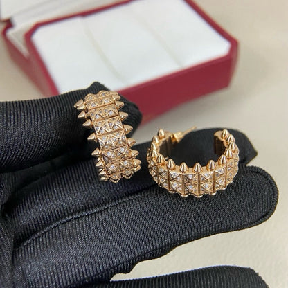 [⭐JeweliWhal]CLASH 9.2MM FULL DIAMOND DOUBLE ROW EARRINGS