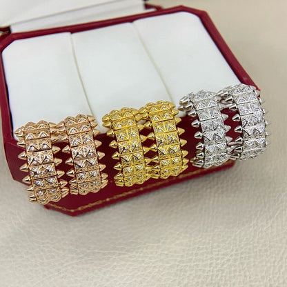 [⭐JeweliWhal]CLASH 9.2MM FULL DIAMOND DOUBLE ROW EARRINGS
