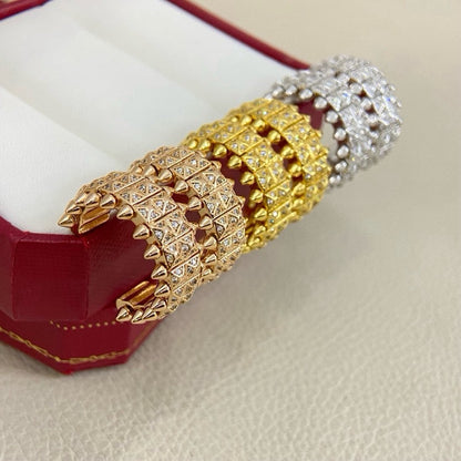 [⭐JeweliWhal]CLASH 9.2MM FULL DIAMOND DOUBLE ROW EARRINGS