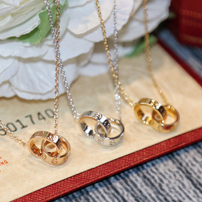 [⭐JeweliWhal]LOVE DOUBLE RING NECKLACE