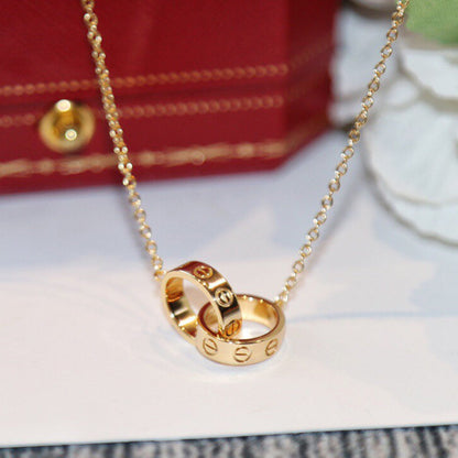 [⭐JeweliWhal]LOVE DOUBLE RING NECKLACE