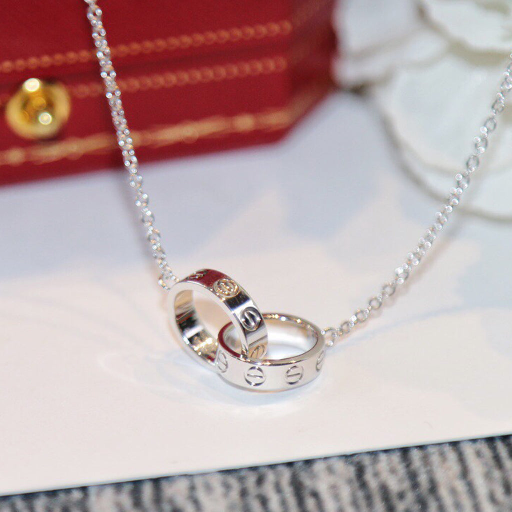 [⭐JeweliWhal]LOVE DOUBLE RING NECKLACE