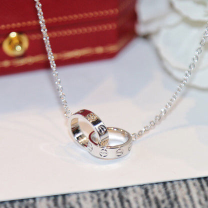 [⭐JeweliWhal]LOVE DOUBLE RING NECKLACE