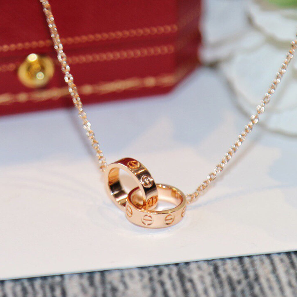 [⭐JeweliWhal]LOVE DOUBLE RING NECKLACE