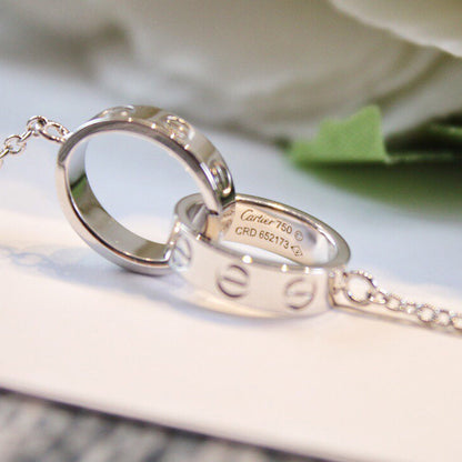 [⭐JeweliWhal]LOVE DOUBLE RING NECKLACE