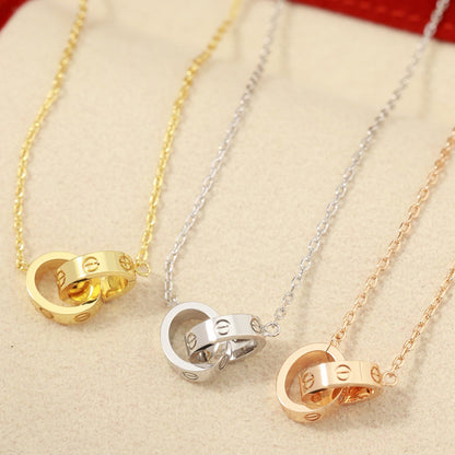 [⭐JeweliWhal]LOVE DOUBLE RING NECKLACE