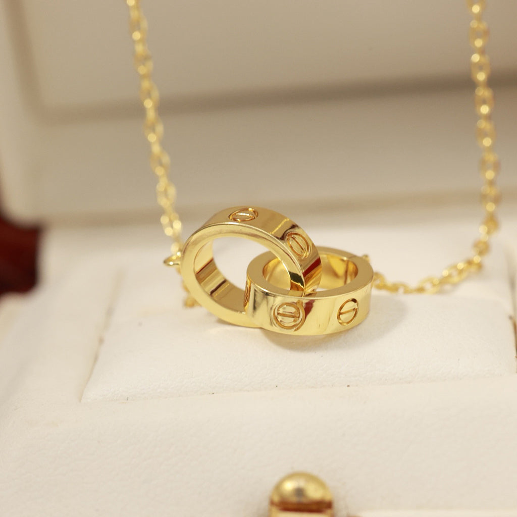 [⭐JeweliWhal]LOVE DOUBLE RING NECKLACE