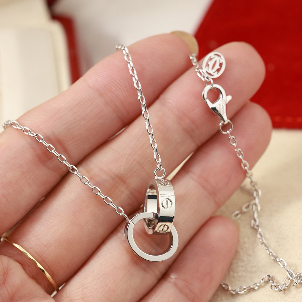 [⭐JeweliWhal]LOVE DOUBLE RING NECKLACE