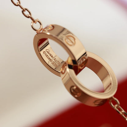 [⭐JeweliWhal]LOVE DOUBLE RING NECKLACE