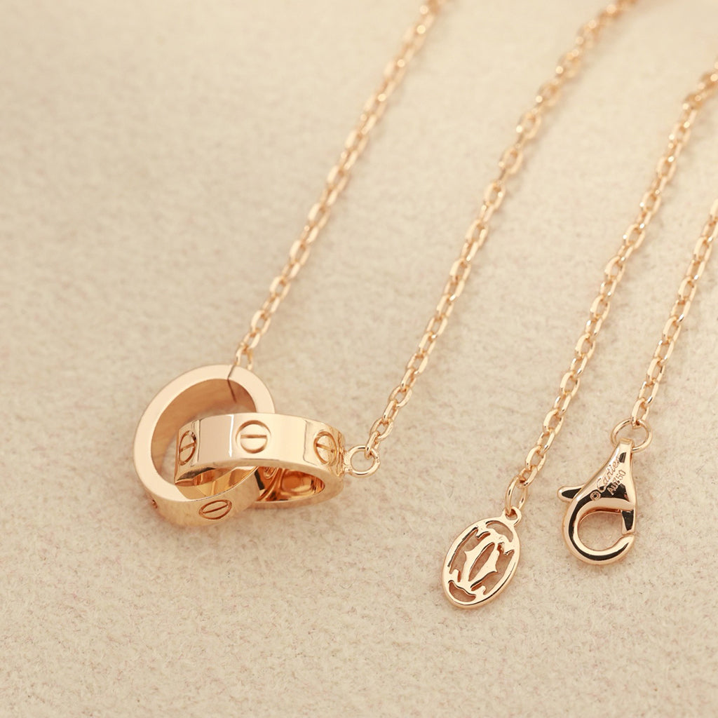 [⭐JeweliWhal]LOVE DOUBLE RING NECKLACE