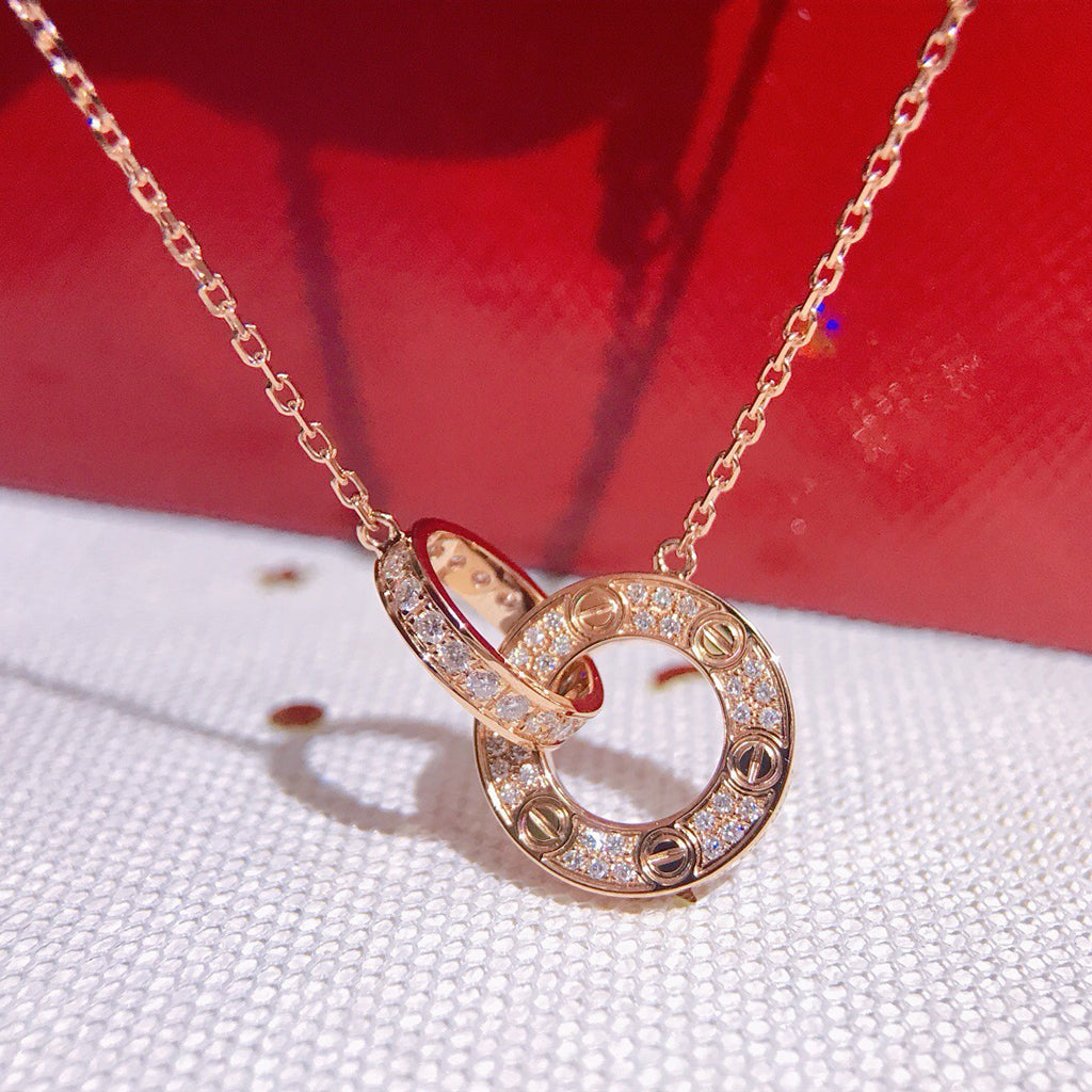 [⭐JeweliWhal]LOVE  FULL DIAMOND PENDANT NECKLACE