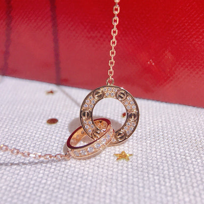 [⭐JeweliWhal]LOVE  FULL DIAMOND PENDANT NECKLACE