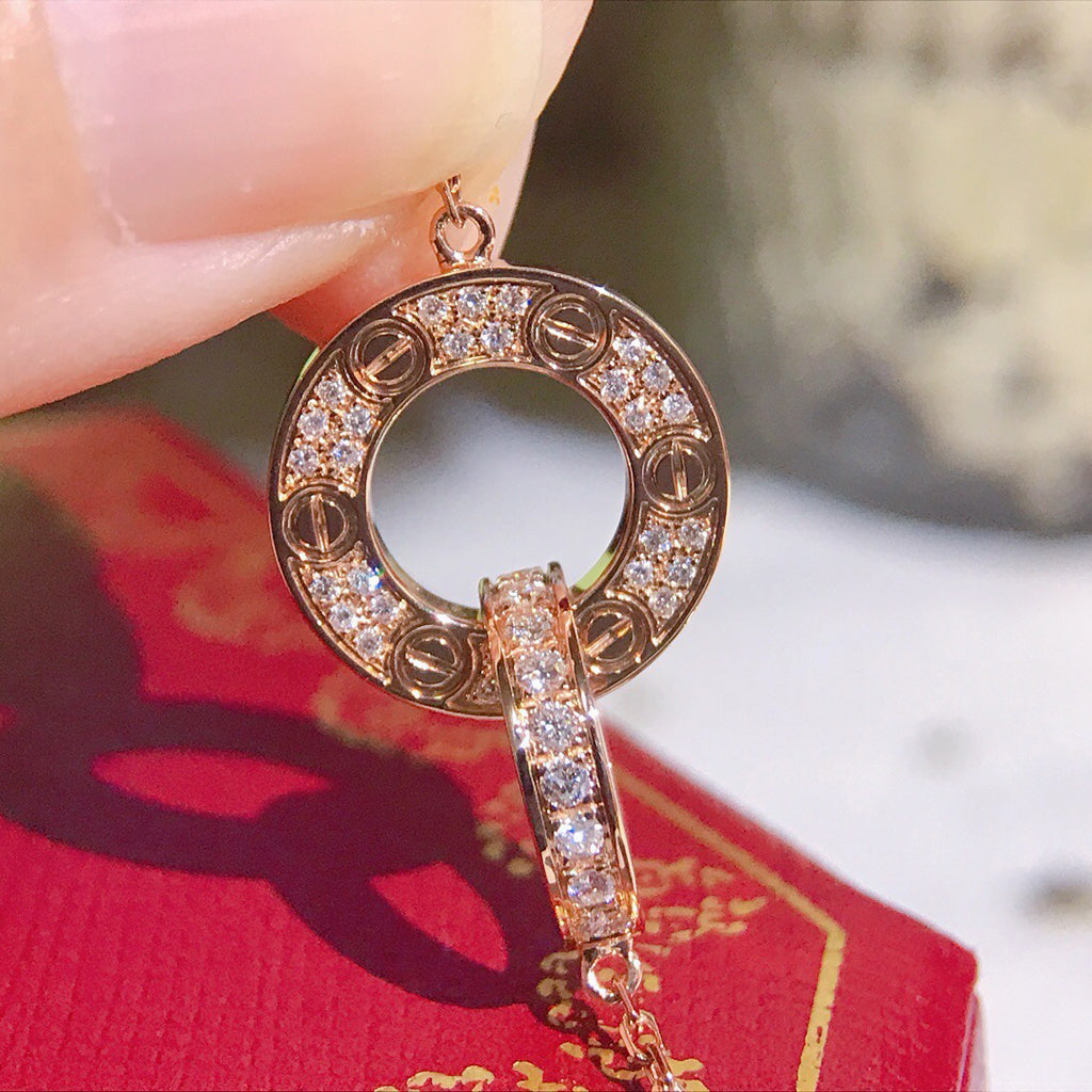 [⭐JeweliWhal]LOVE  FULL DIAMOND PENDANT NECKLACE
