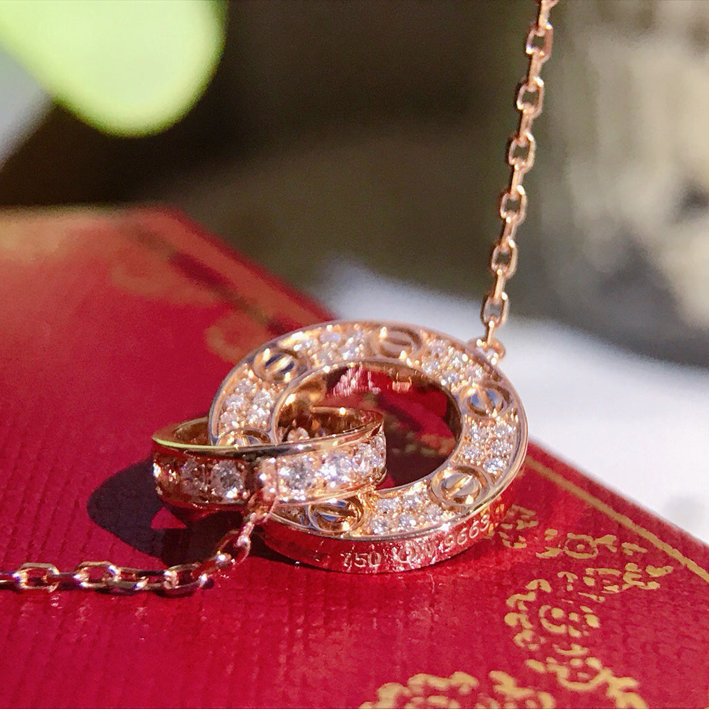 [⭐JeweliWhal]LOVE  FULL DIAMOND PENDANT NECKLACE