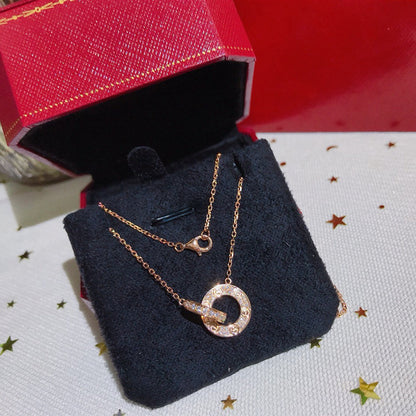 [⭐JeweliWhal]LOVE  FULL DIAMOND PENDANT NECKLACE
