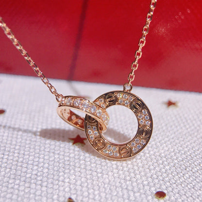 [⭐JeweliWhal]LOVE  FULL DIAMOND PENDANT NECKLACE