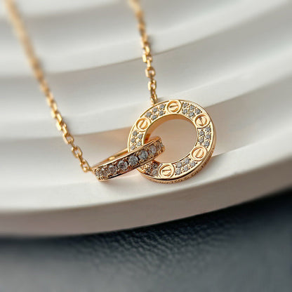 [⭐JeweliWhal]LOVE  FULL DIAMOND PENDANT NECKLACE