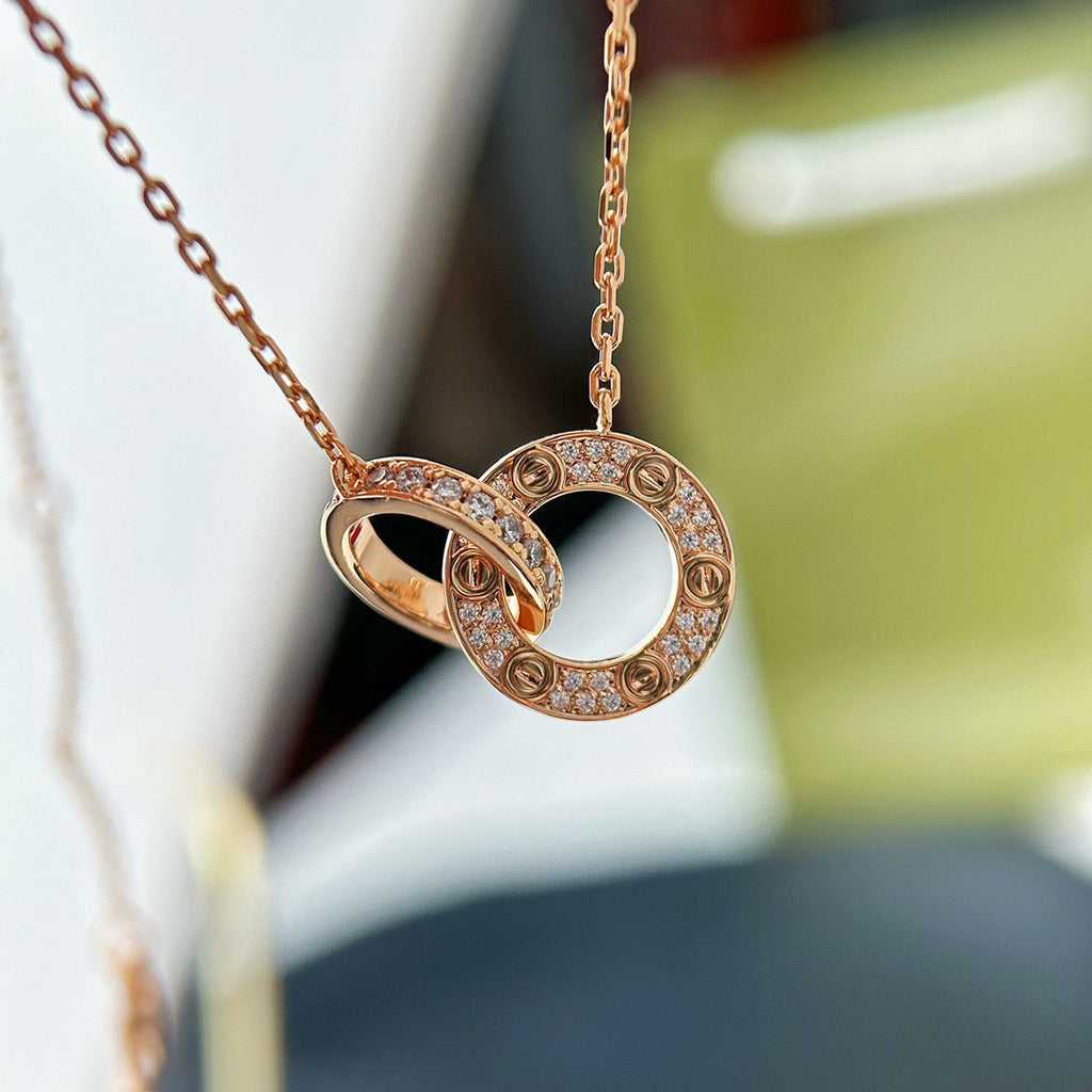 [⭐JeweliWhal]LOVE  FULL DIAMOND PENDANT NECKLACE