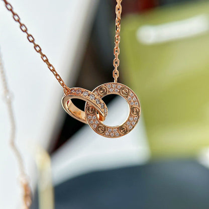 [⭐JeweliWhal]LOVE  FULL DIAMOND PENDANT NECKLACE