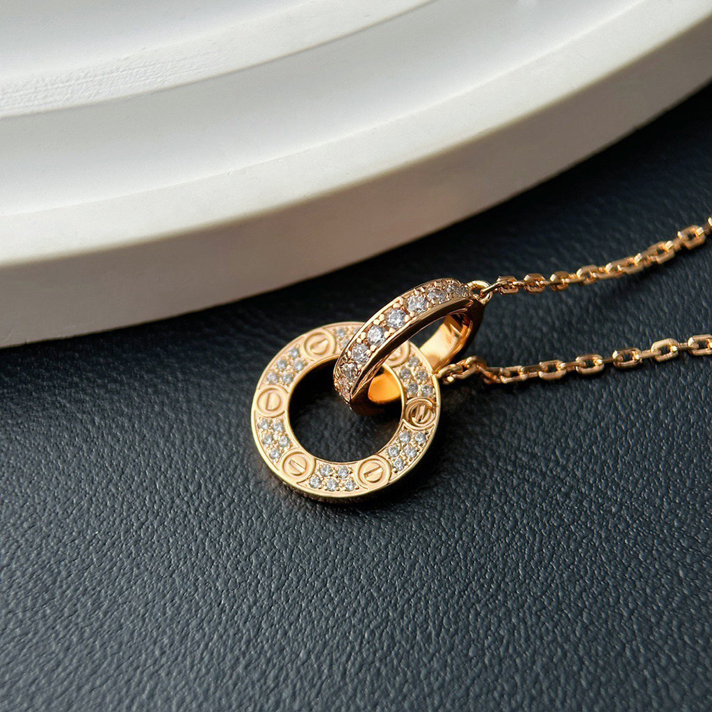 [⭐JeweliWhal]LOVE  FULL DIAMOND PENDANT NECKLACE