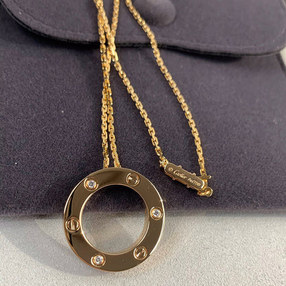 [⭐JeweliWhal]LOVE NECKLACE 16MM 3 DIAMONDS