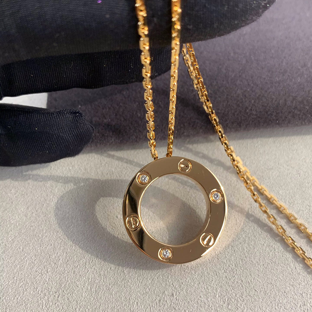 [⭐JeweliWhal]LOVE NECKLACE 16MM 3 DIAMONDS